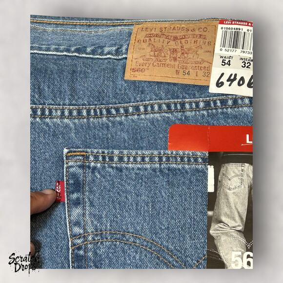 Levi's Men's 560 Loose Fit Tapered Leg Jeans W54 L32 Classic Comfortable Denim - Picture 4 of 5